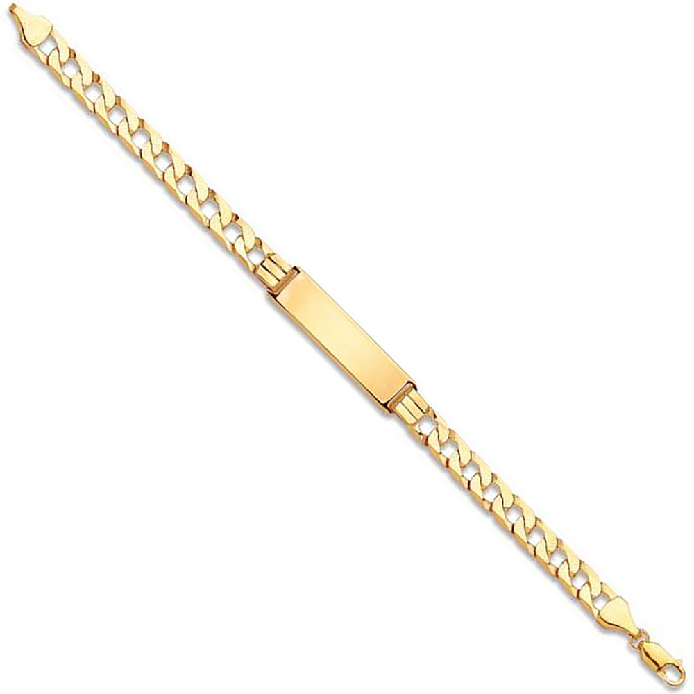 Yellow Gold Curb ID Gents Bracelet