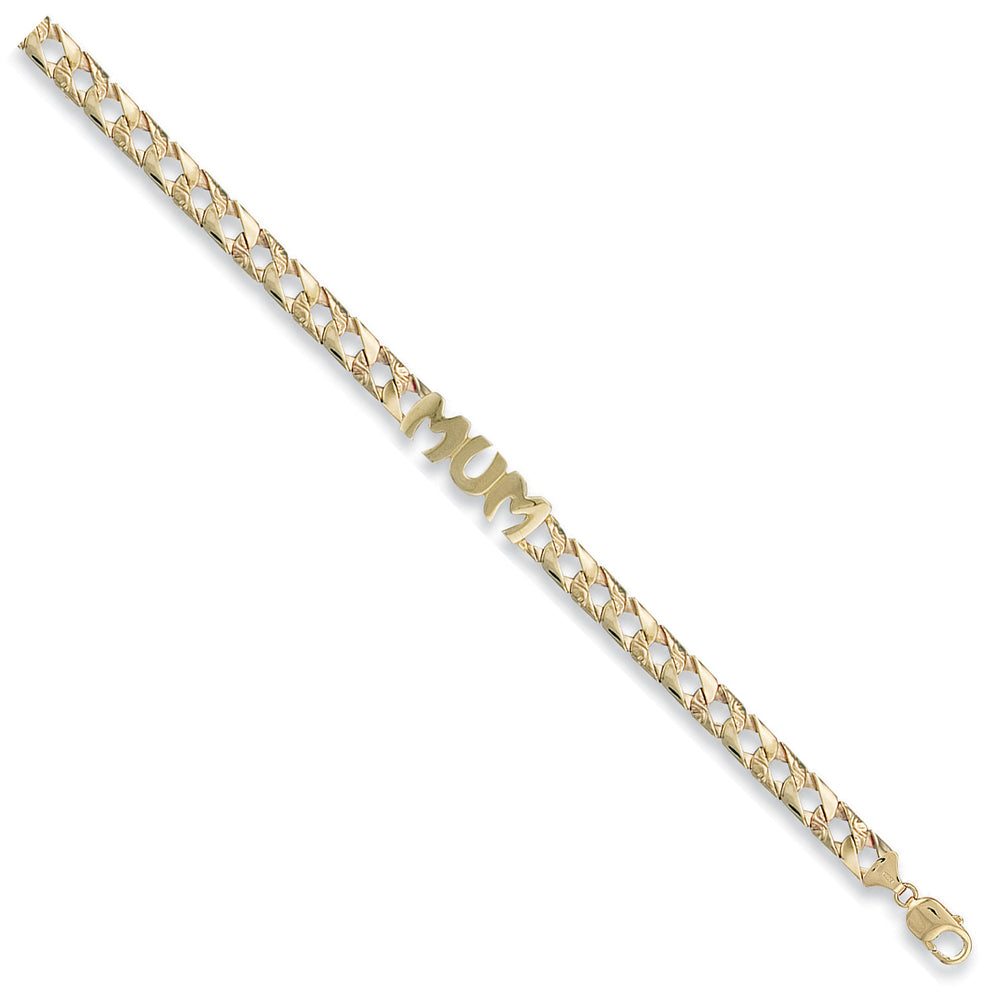 Yellow Gold Casted Mum Bracelet – product view
