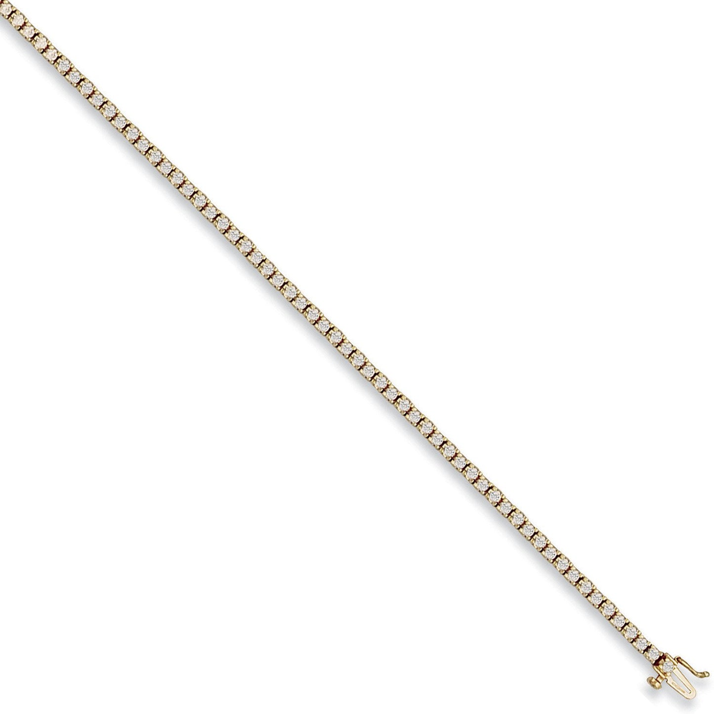 Yellow Gold 3.5mm Cubic Zirconia Tennis Bracelet