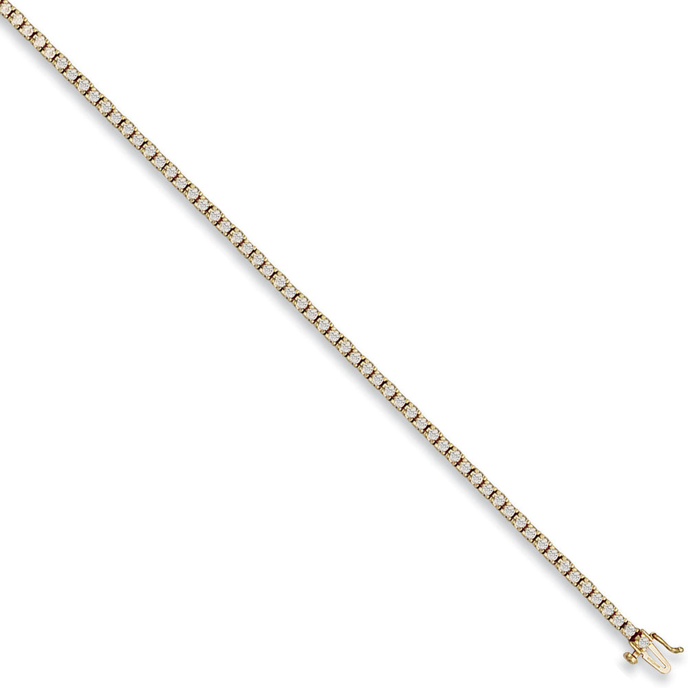 Yellow Gold 3.5mm Cubic Zirconia Tennis Bracelet
