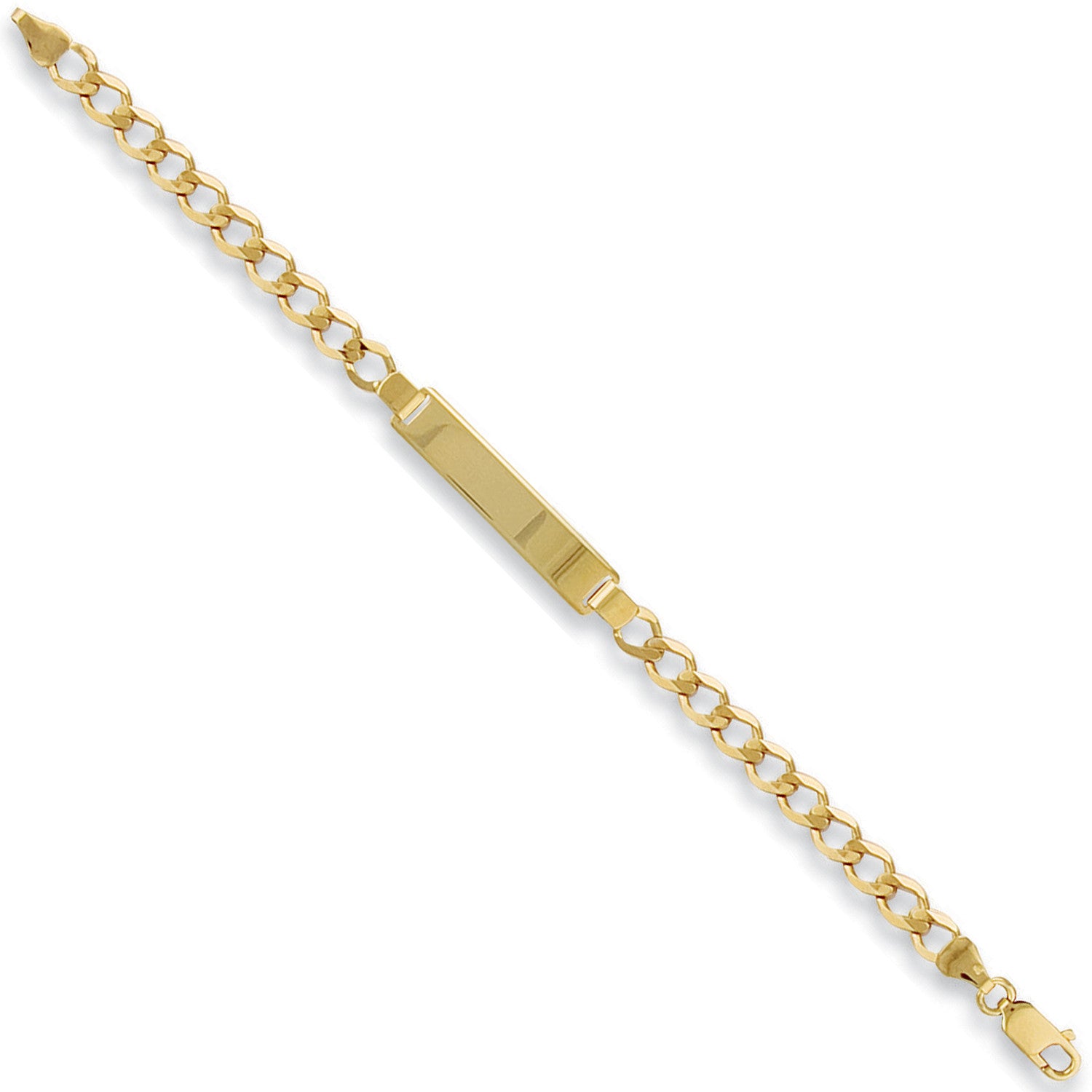 Yellow Gold Baby/Ladies Curb ID Bracelet