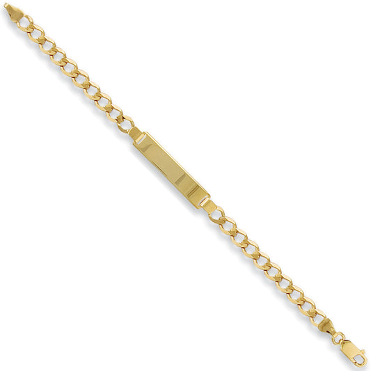 Yellow Gold Baby/Ladies Curb ID Bracelet