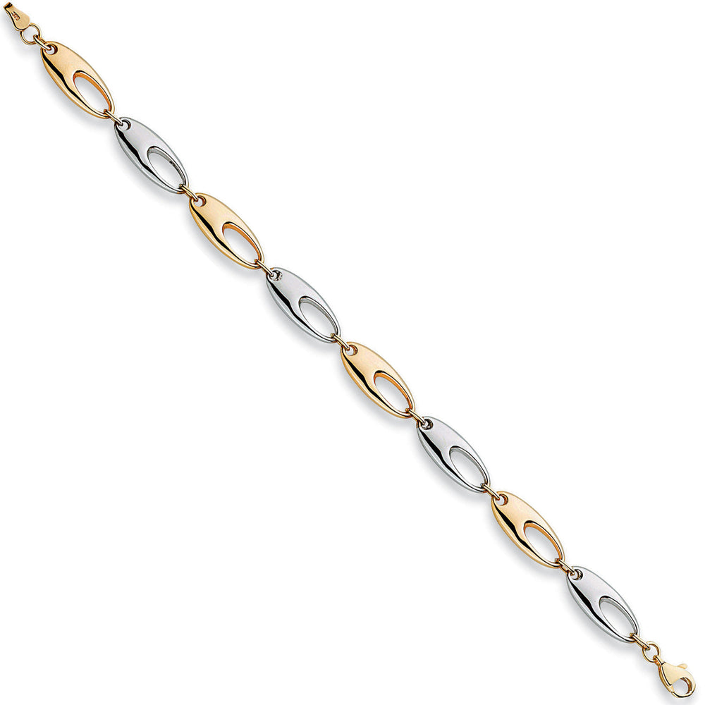 White & Yellow Gold 8mm Fancy Bracelet