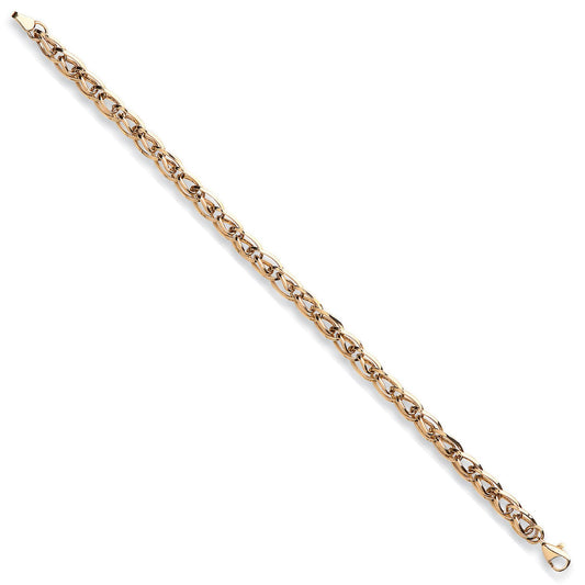 Yellow Gold Hollow Interlink Bracelet