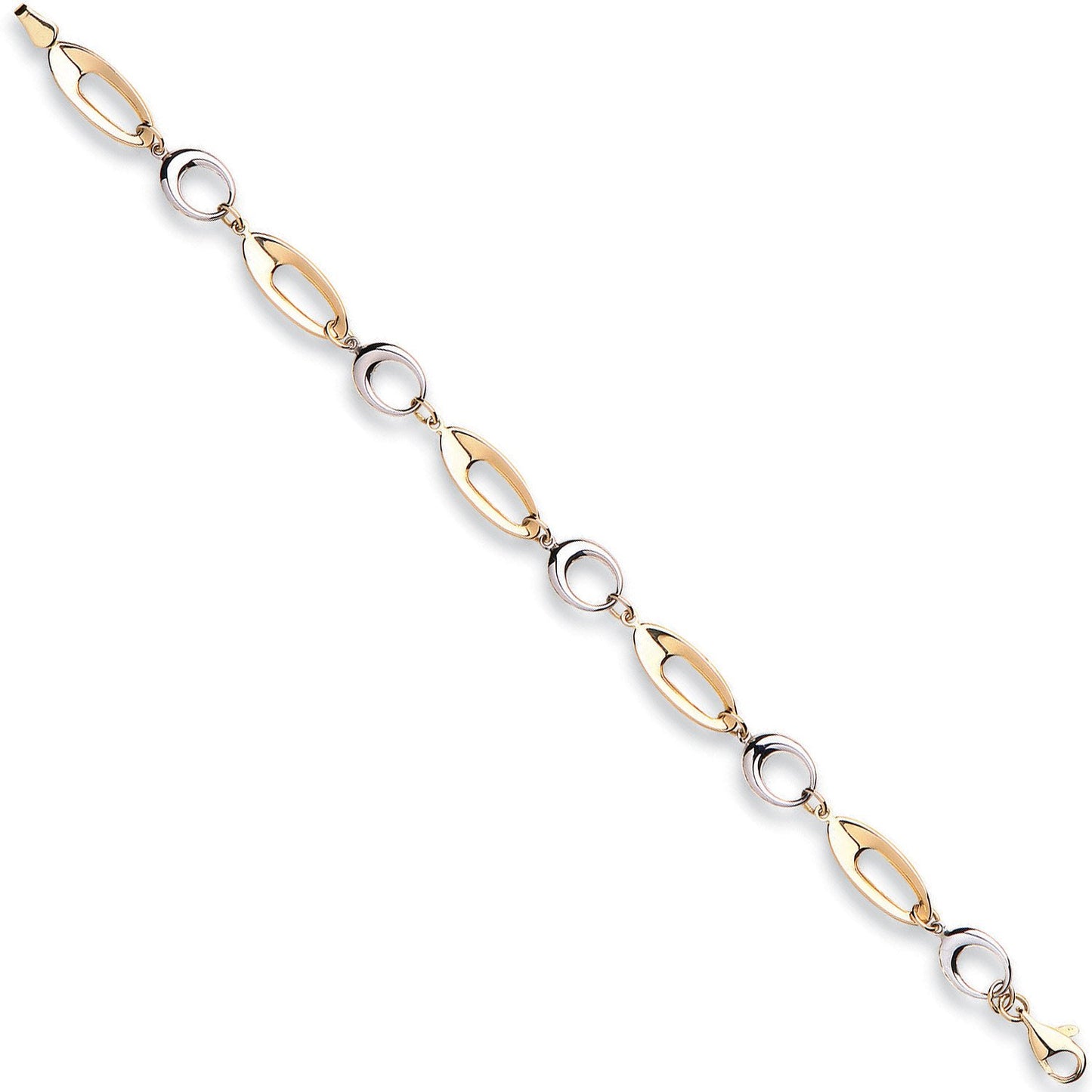 White & Yellow Gold Fancy Link Bracelet