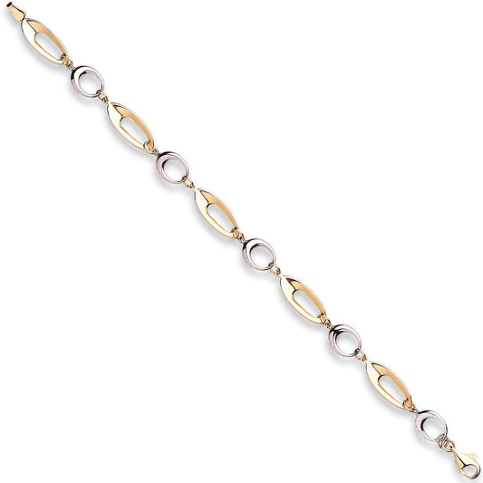 White & Yellow Gold Fancy Link Bracelet