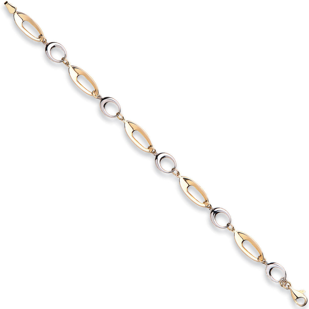 White & Yellow Gold Fancy Link Bracelet