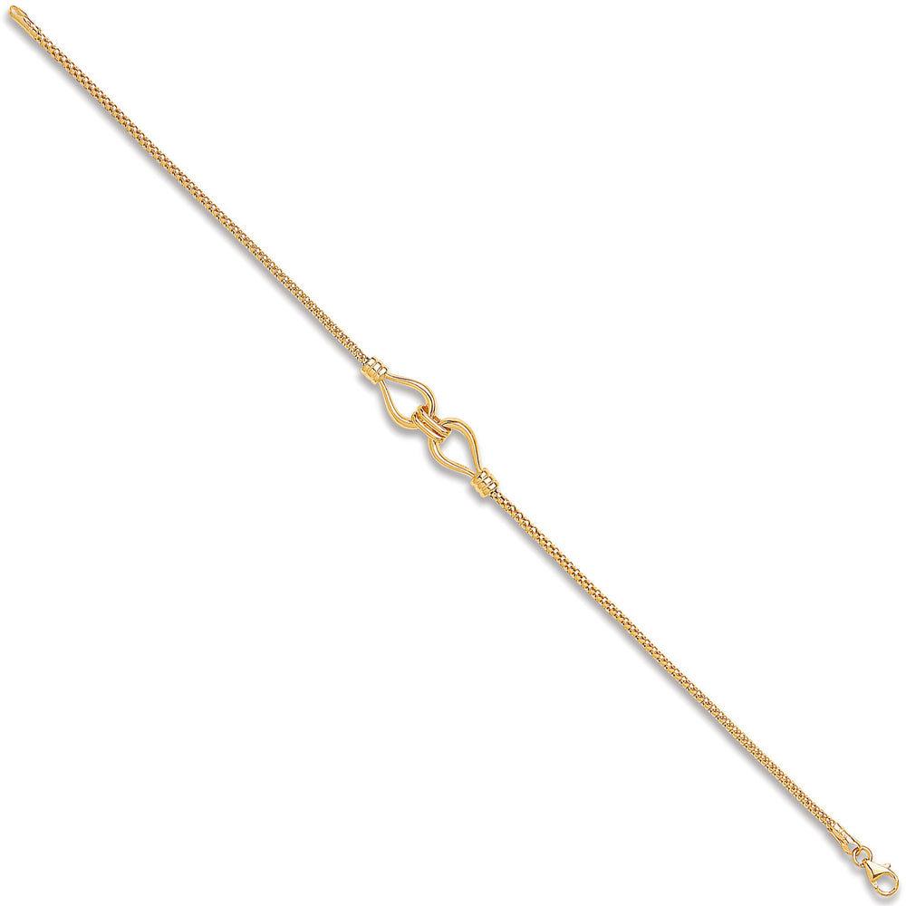 Yellow Gold T Double Hook Ladies Bracelet