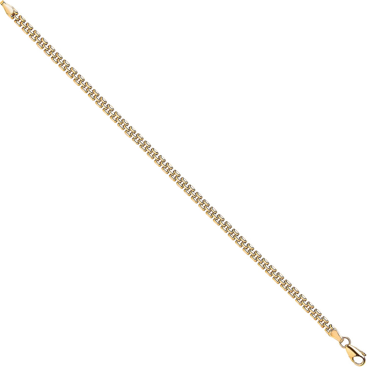 Yellow Gold 3.7mm Panther Link Ladies Bracelet