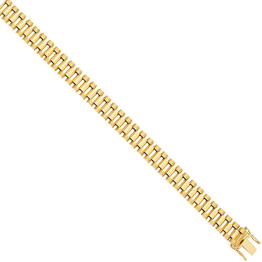 Yellow Gold 10mm Fancy Link Ladies/Gents Bracelet