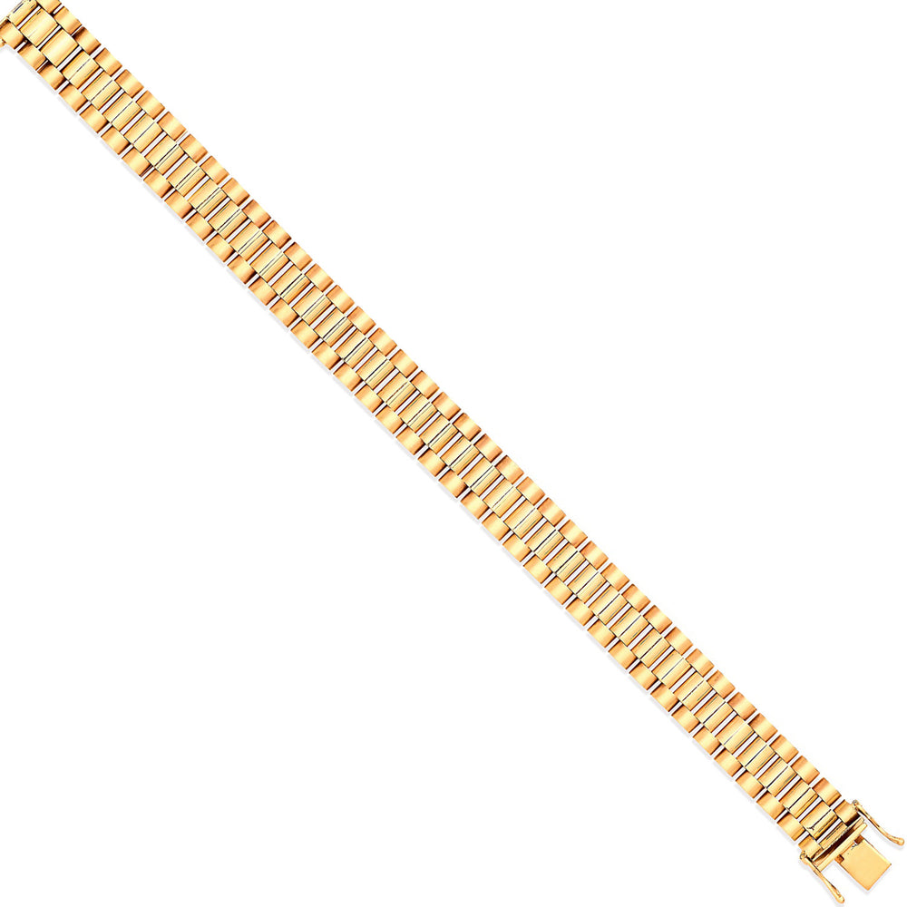 Yellow Gold 14mm Fancy Link Gents Bracelet – product view
