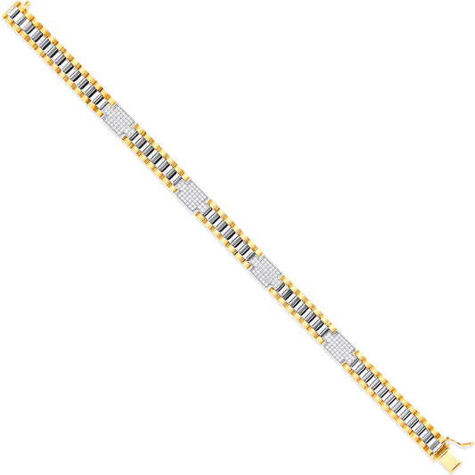Yellow/white/gold8mm Fancy Link Cubic Zirconia Baby/lds/gnts Bracelet