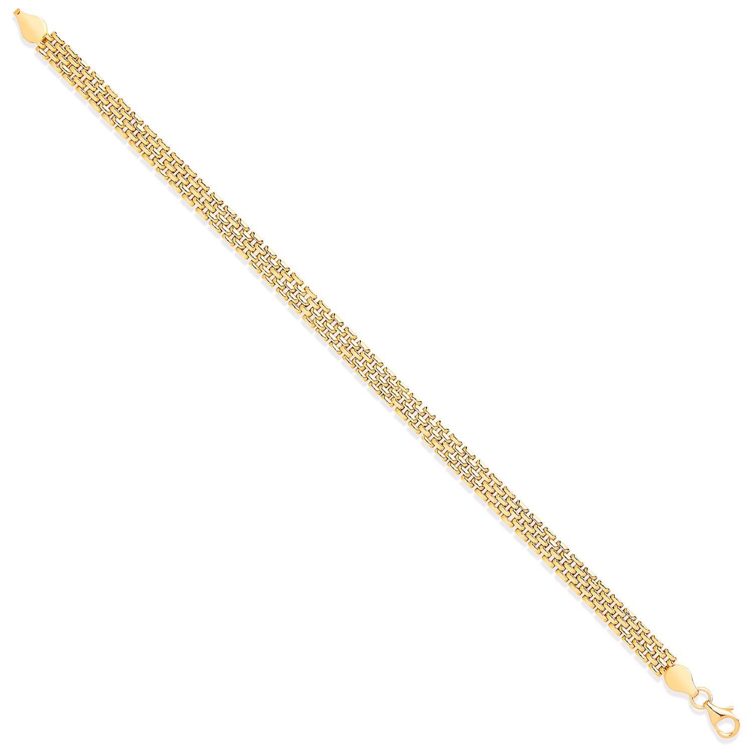 Yellow Gold Panther Link 5 Row Ladies Bracelet