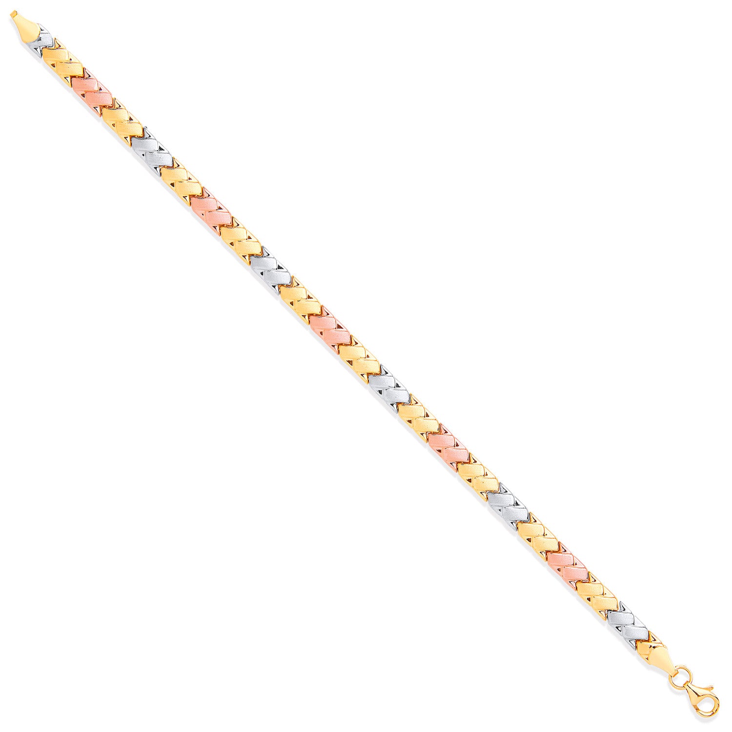 White, R & Yellow Gold Double Kisses Ladies Bracelet