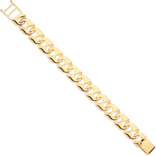 Yellow Gold 16mm Anchor Link Gents Bracelet