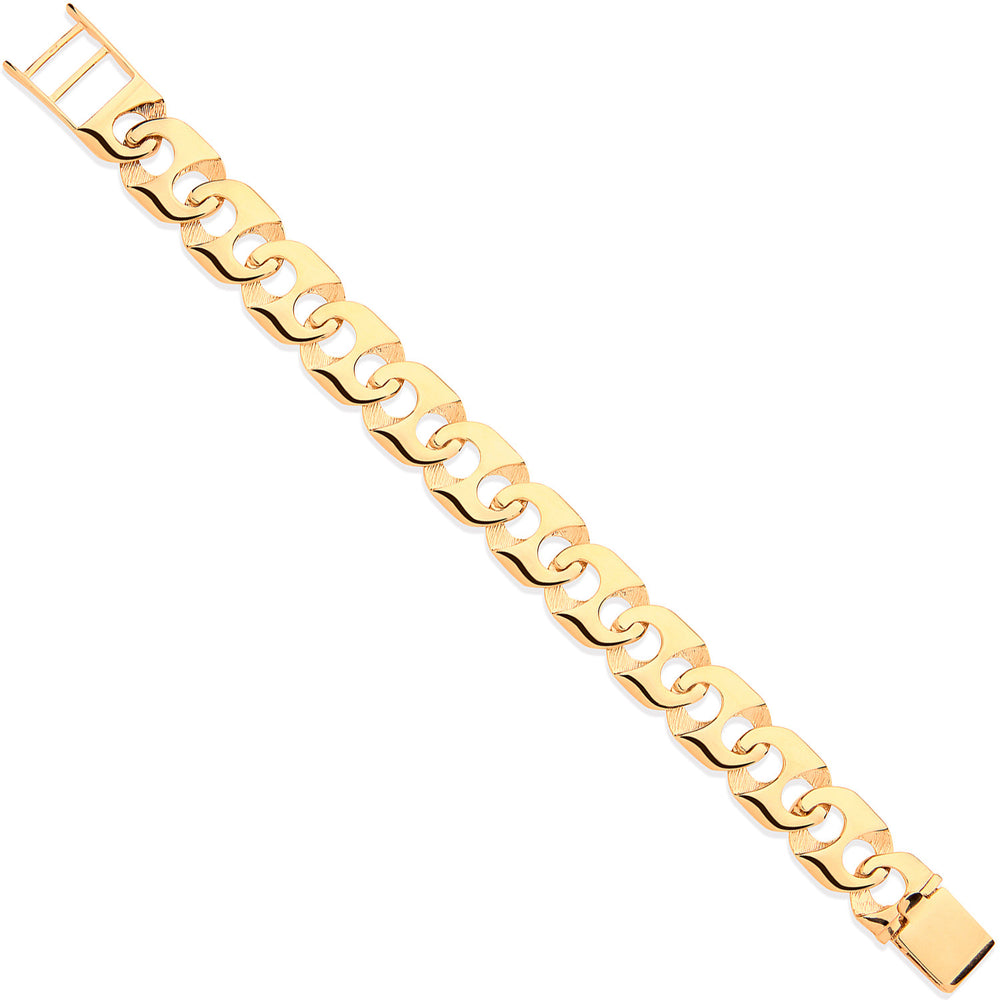 Yellow Gold 16mm Anchor Link Gents Bracelet