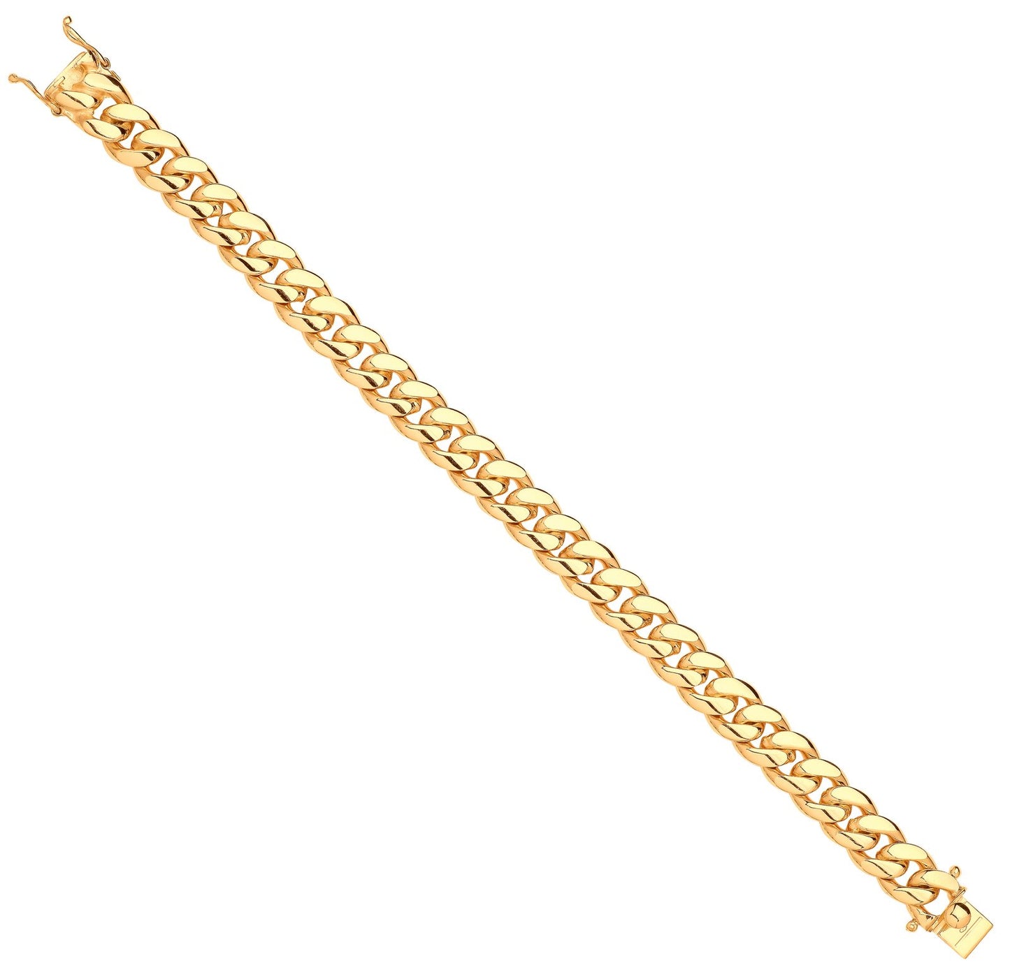 Yellow Gold 10mm Cuban Link Solid Gents Bracelet