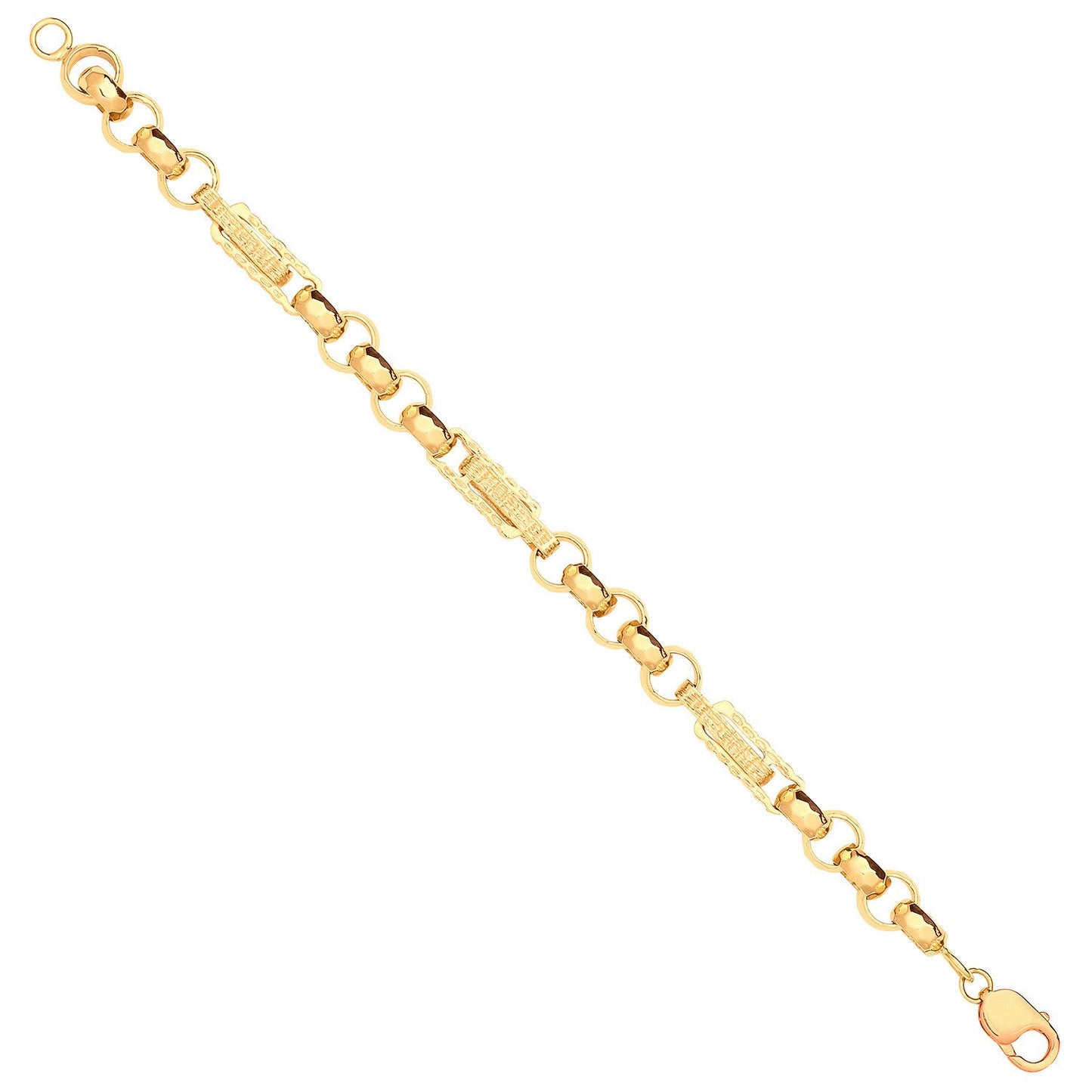 Yellow Gold Gypsy Link Belcher Gents Bracelet