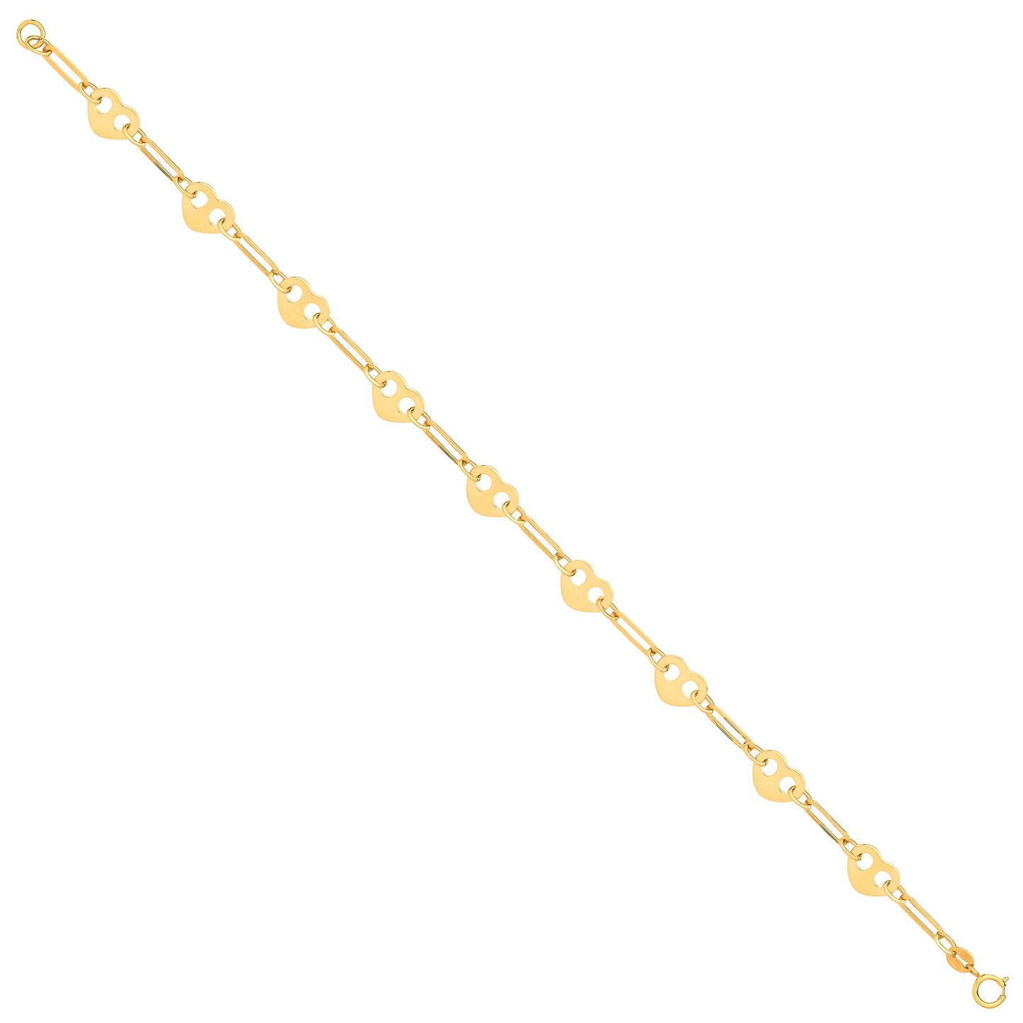 Yellow Gold Hearts Ladies Bracelet