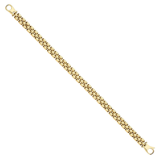 Yellow Gold 6.4mm Panther Link Ladies Bracelet