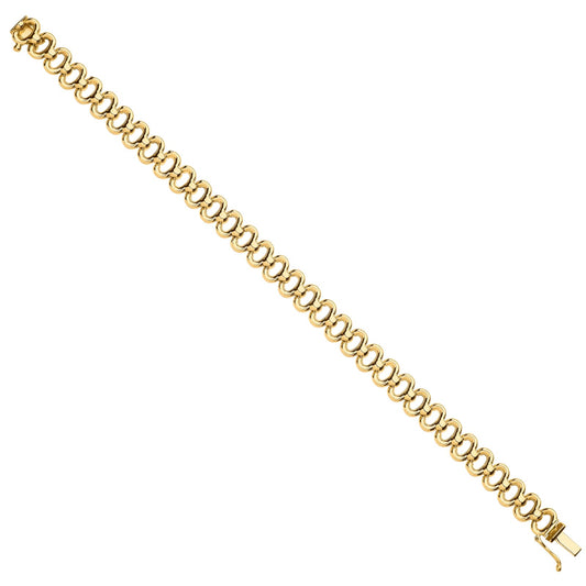 Yellow Gold 8.0mm Fancy Link Ladies Bracelet