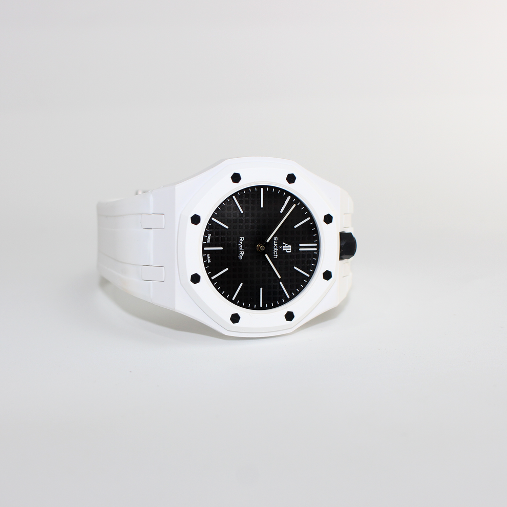 AP Swatch Royal Pop OCHO NEGRO Bio-ceramic Pocket Watch SSX03W101N Audemars Piguet Collaboration New Unworn