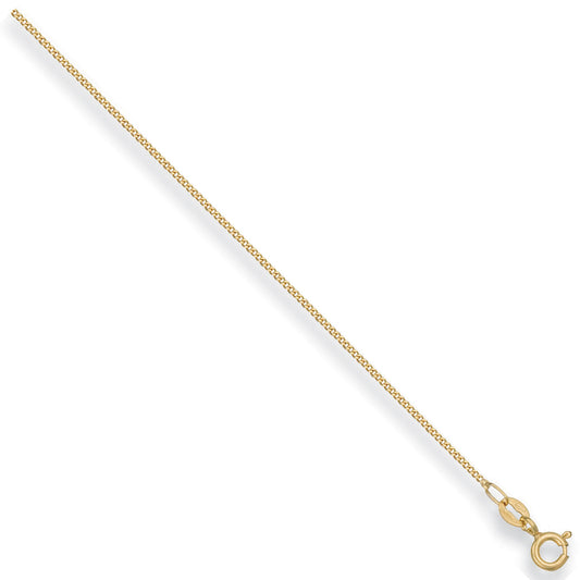 Yellow Gold 1.1mm Traditional Classic Curb Chain