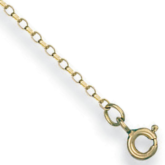 Yellow Gold 1.5mm Open Diamond Cut Oval Belcher Chain