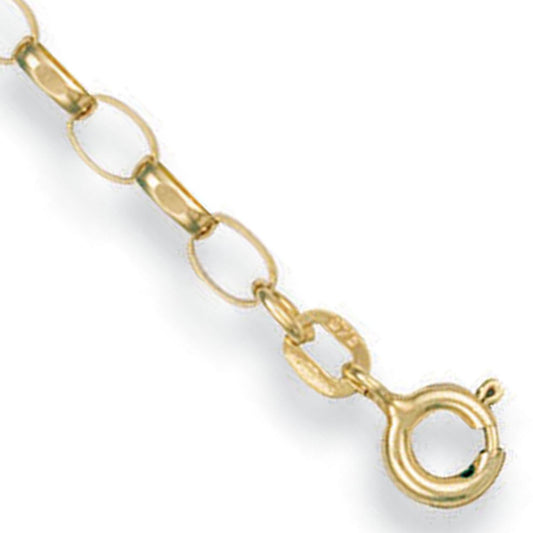 Yellow Gold 3.1mm Open Diamond Cut Oval Belcher Chain