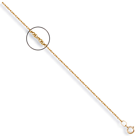 Yellow Gold 1.0mm Prince Of Wales Chain