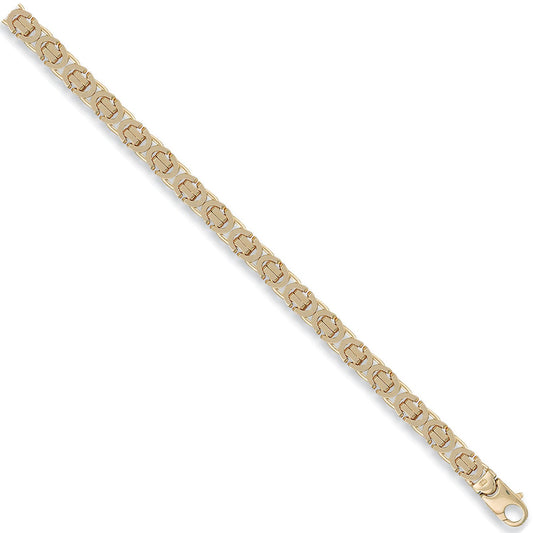Yellow Gold 7mm Flat Byzantine Chain