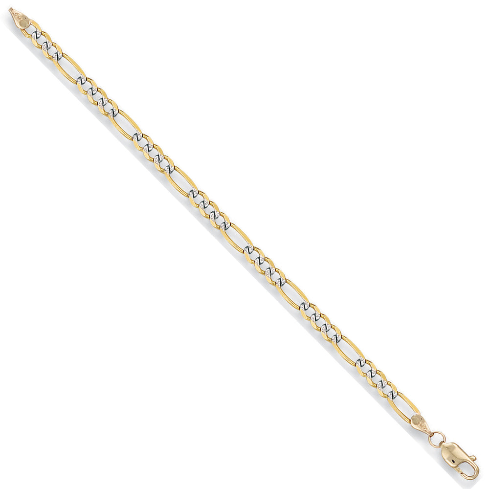 Yellow Gold Rhodium Plated 3.7mm Figaro Chain – product view