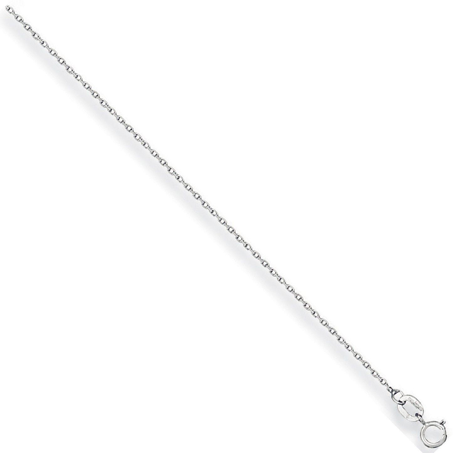 White Gold 1.2mm Diamond Cut Trace Chain