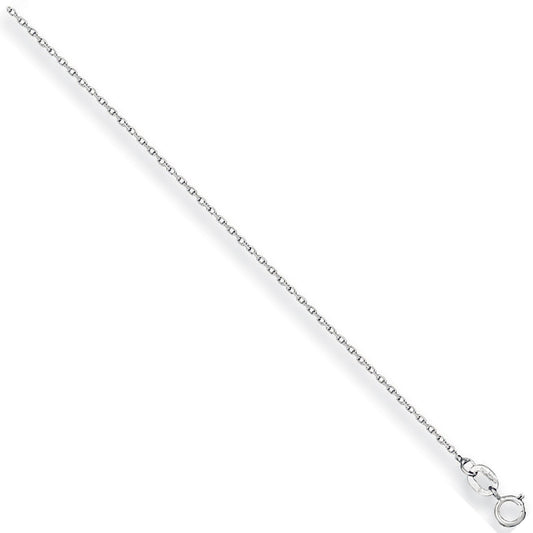 White Gold 1.2mm Diamond Cut Trace Chain