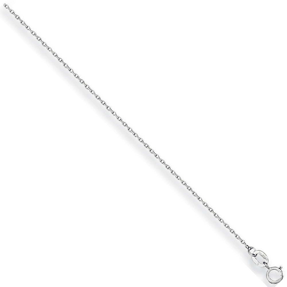 White Gold 1.2mm Diamond Cut Trace Chain