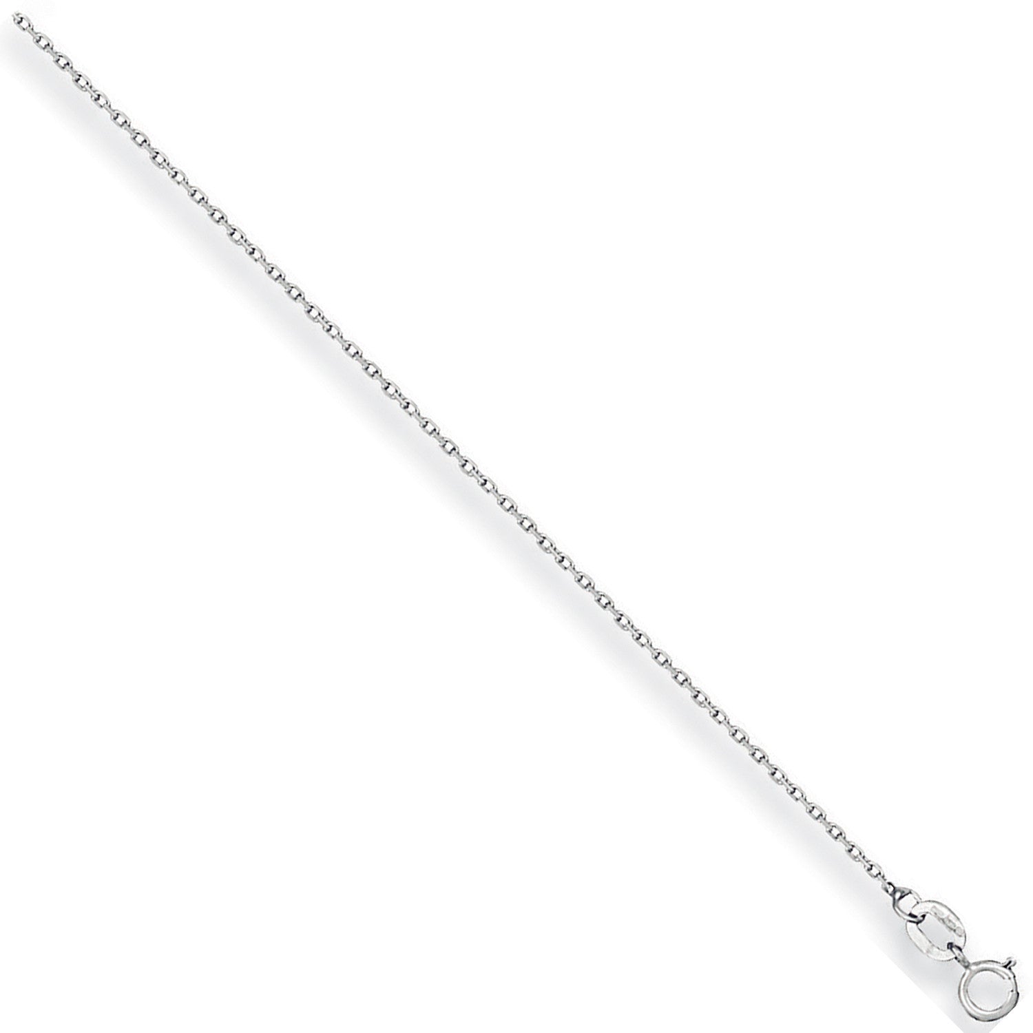 White Gold 1.2mm Diamond Cut Trace Chain