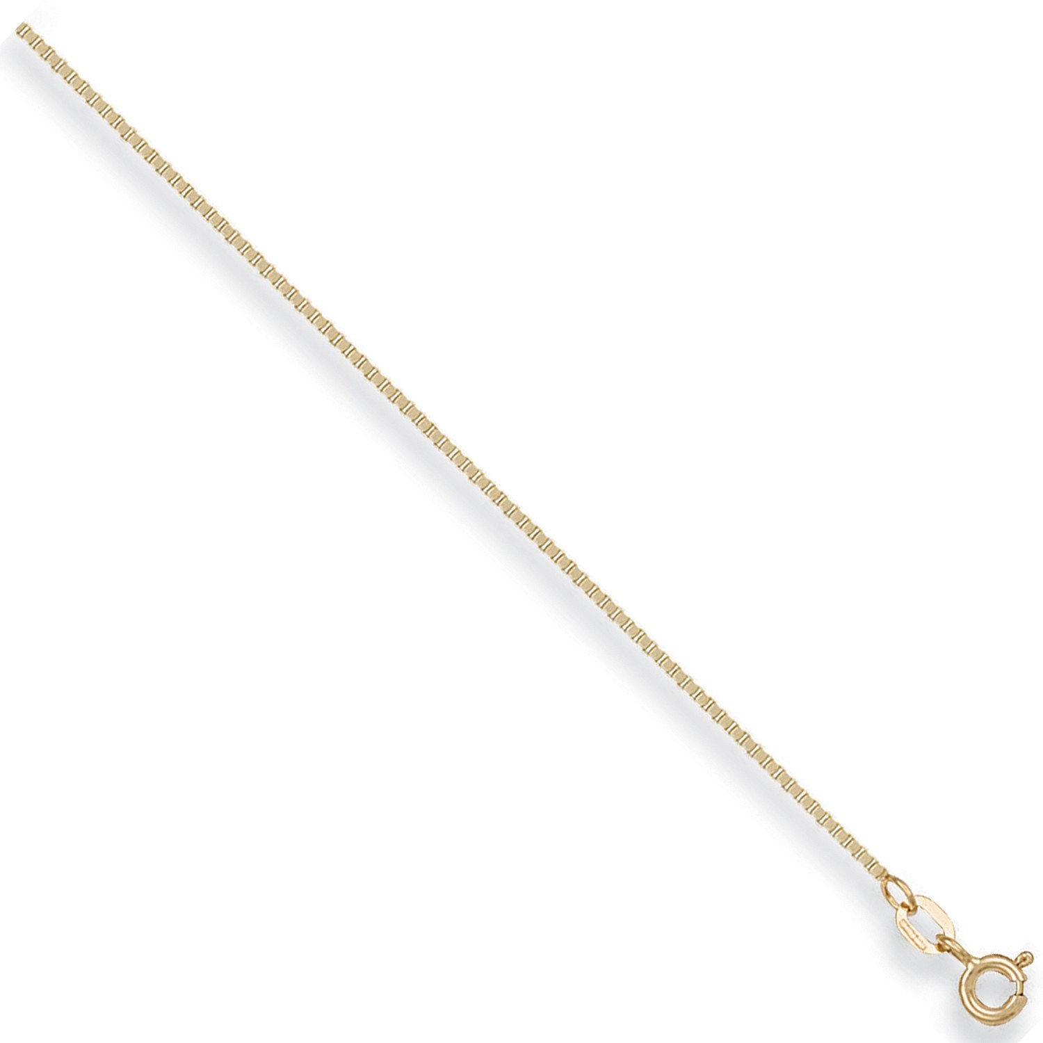 Yellow Gold 0.9mm Box Chain - Fine Necklace - Certified Authentic - Swiss Made - UK Stock – Luxury Jewellery by Imperi