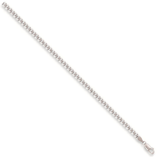 White Gold 4.7mm Curb Chain - Fine Necklace - Certified Authentic - Swiss Made - UK Stock – Luxury Jewellery by Imperi