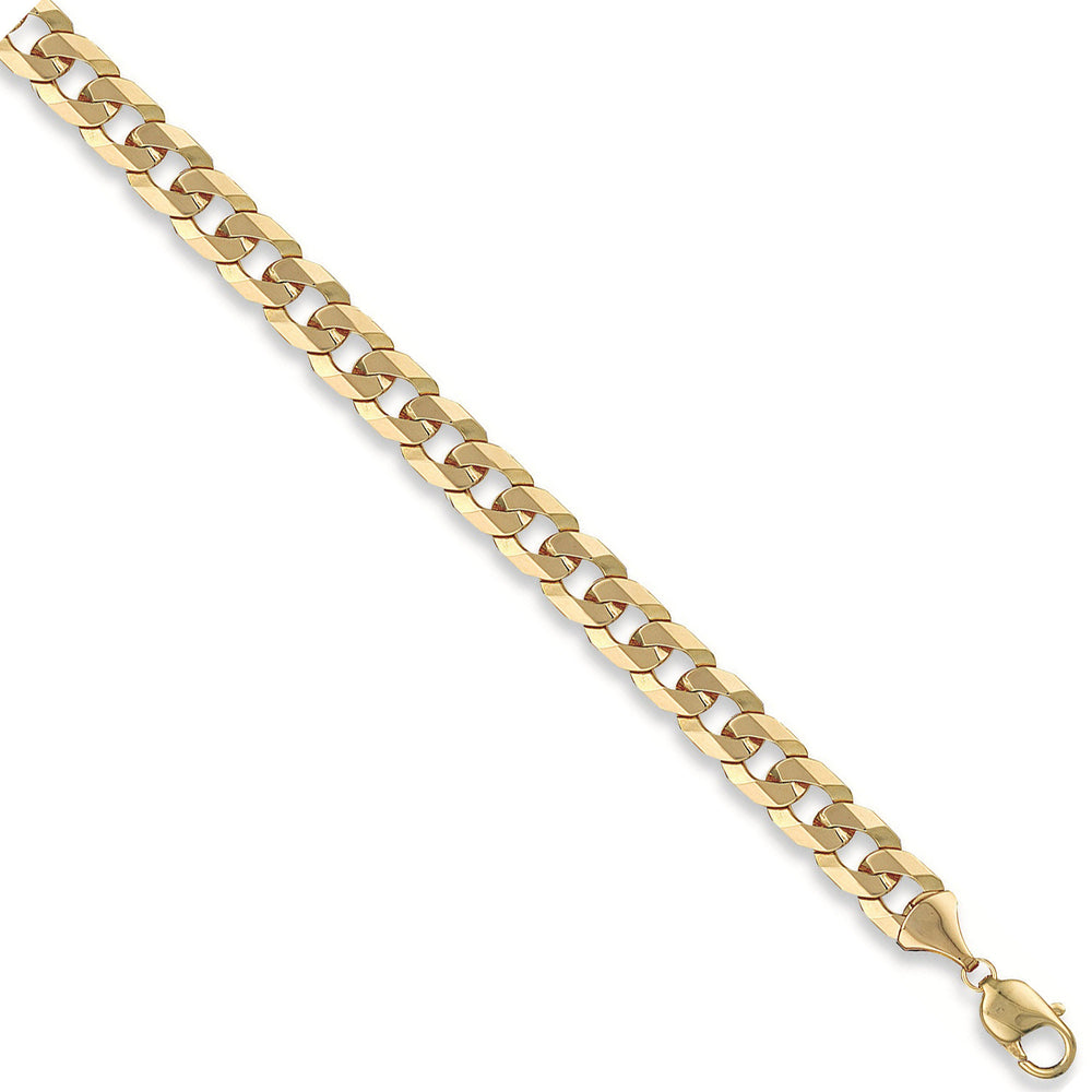 Yellow Gold 10mm Flat Curb Chain – product view