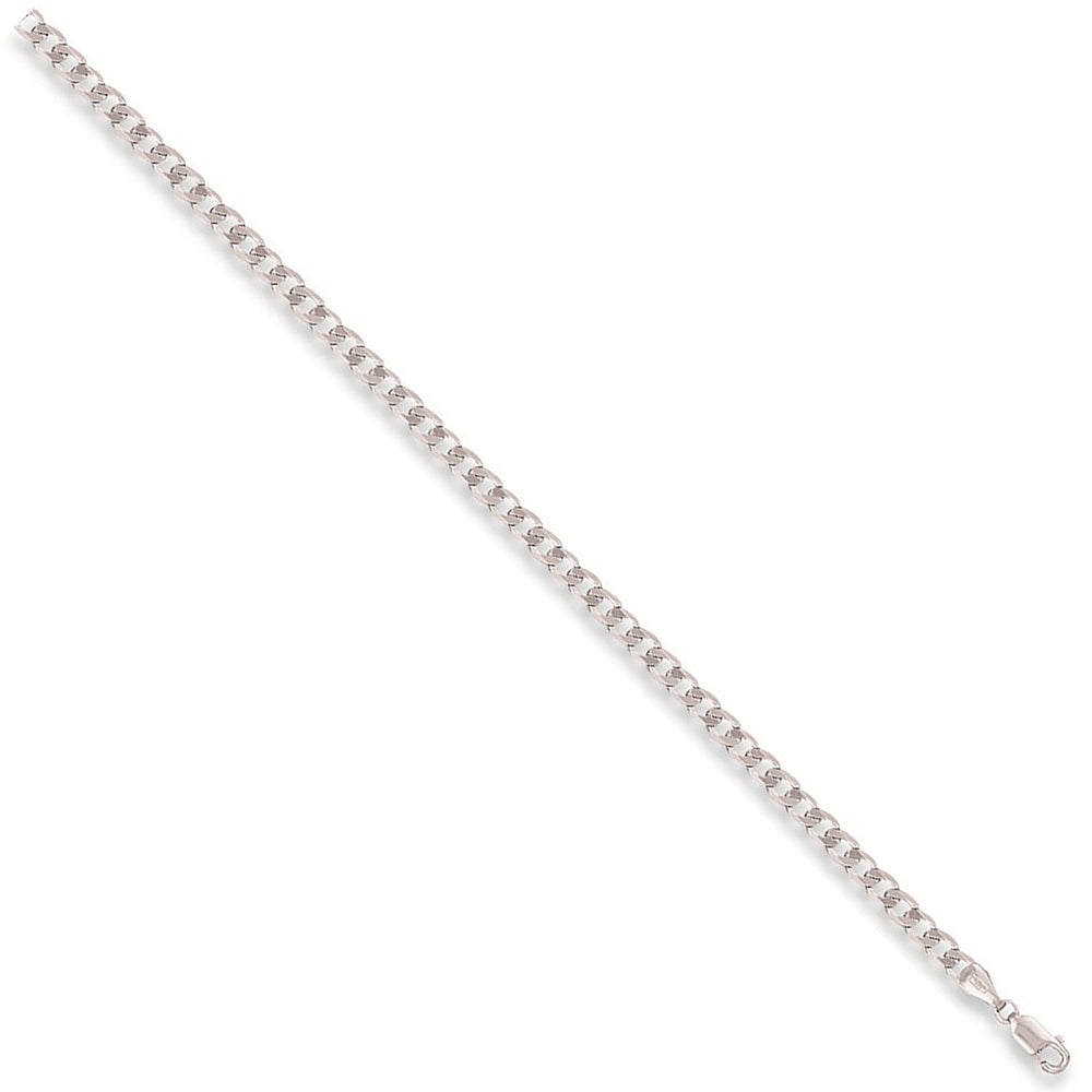White Gold 3.8mm Curb Chain