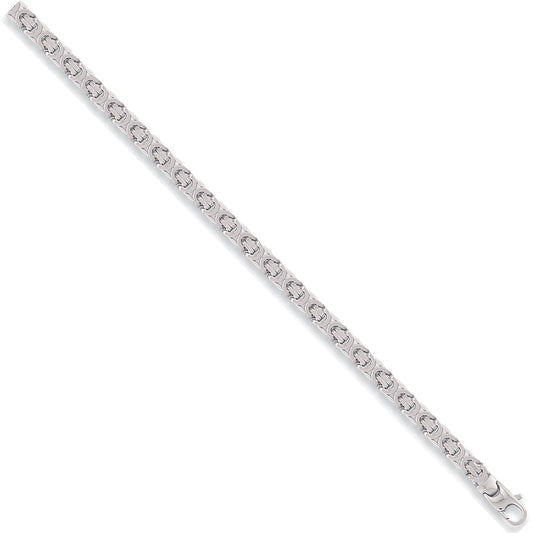White Gold 5.7mm Flat Byzantine Chain