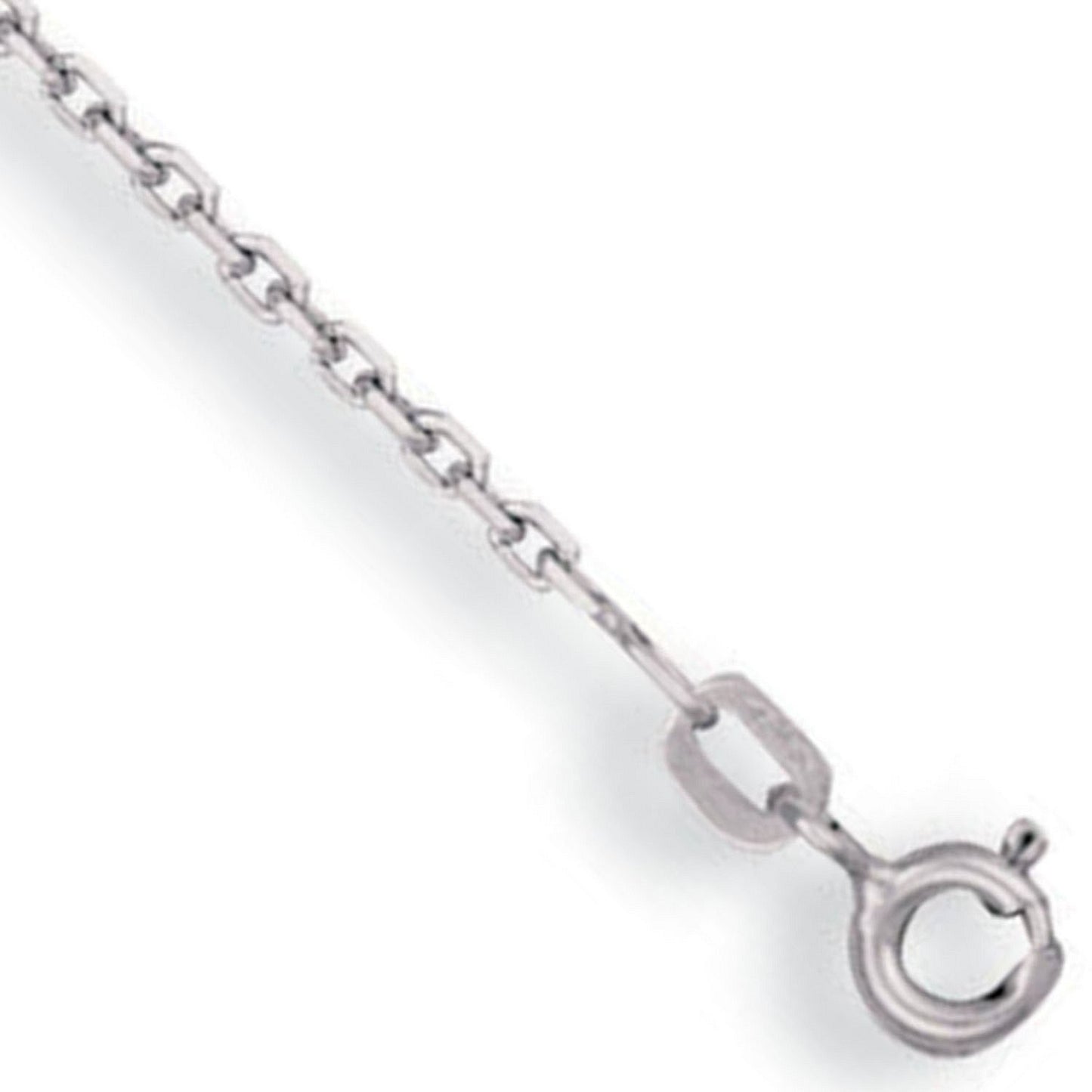 White Gold 1.2mm Diamond Cut Oval Belcher Chain