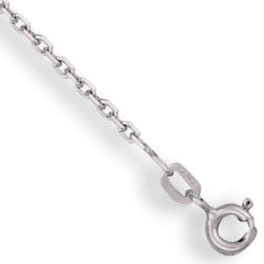 White Gold 1.2mm Diamond Cut Oval Belcher Chain