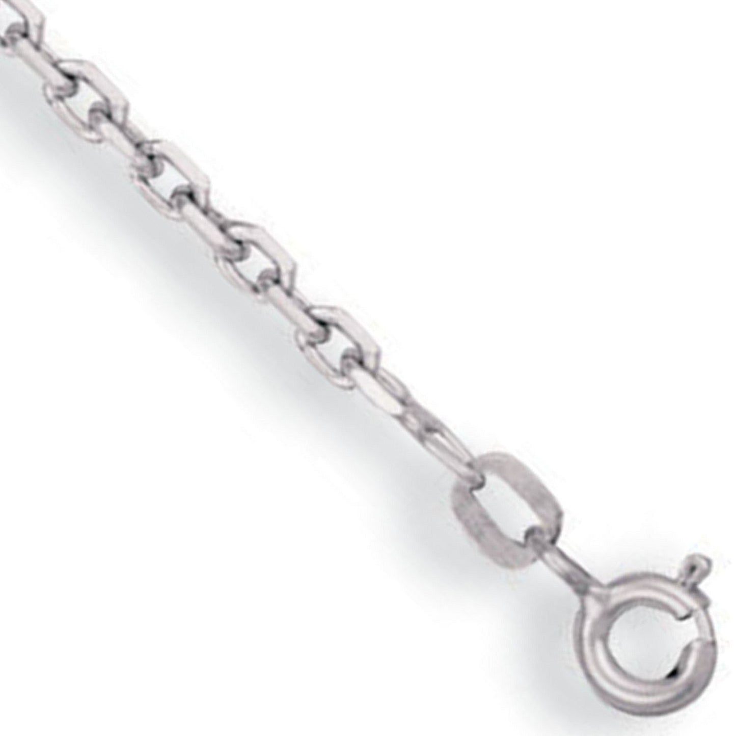 White Gold 2.2mm Diamond Cut Belcher Chain