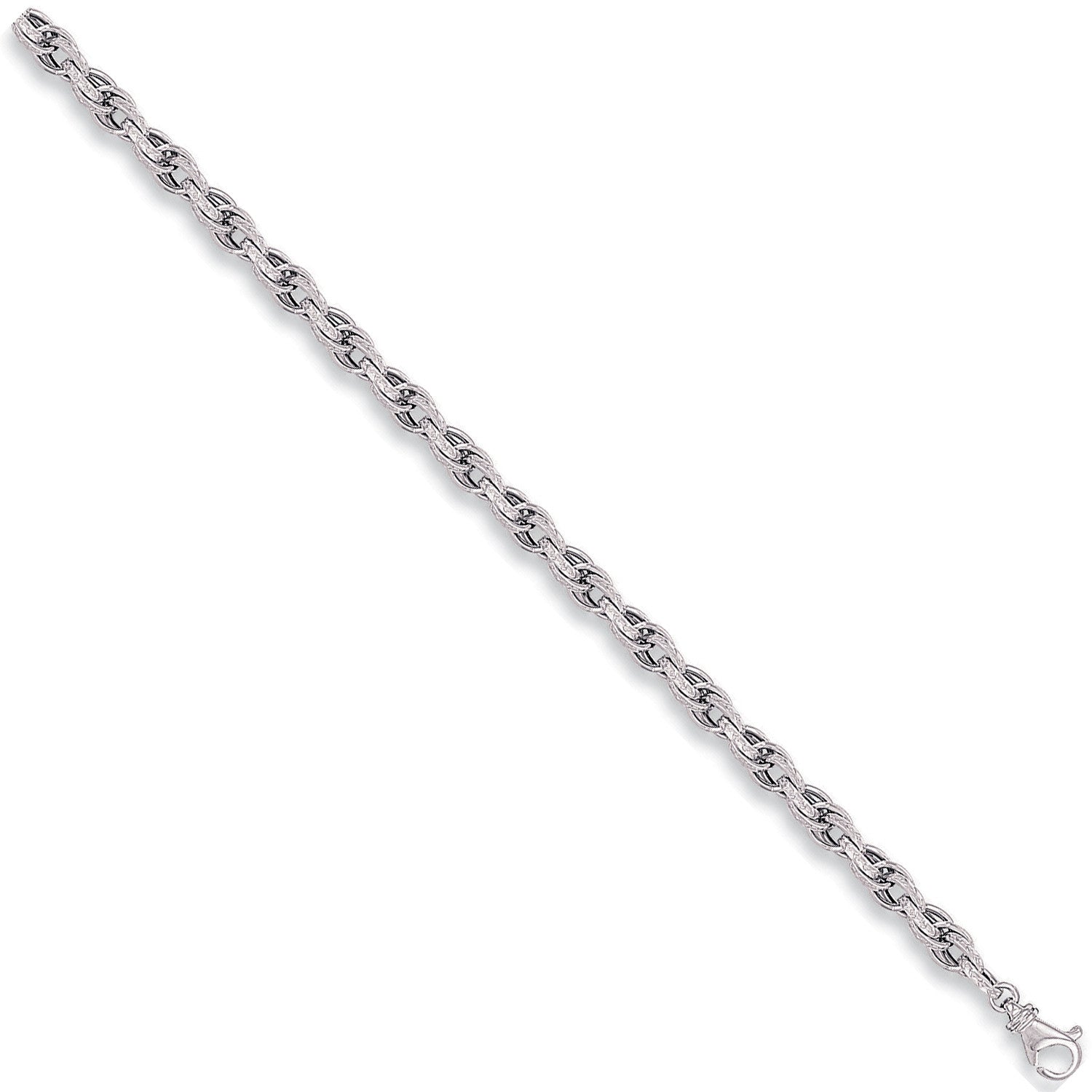 White Gold 5.6mm Hollow Prince of Wales Chain