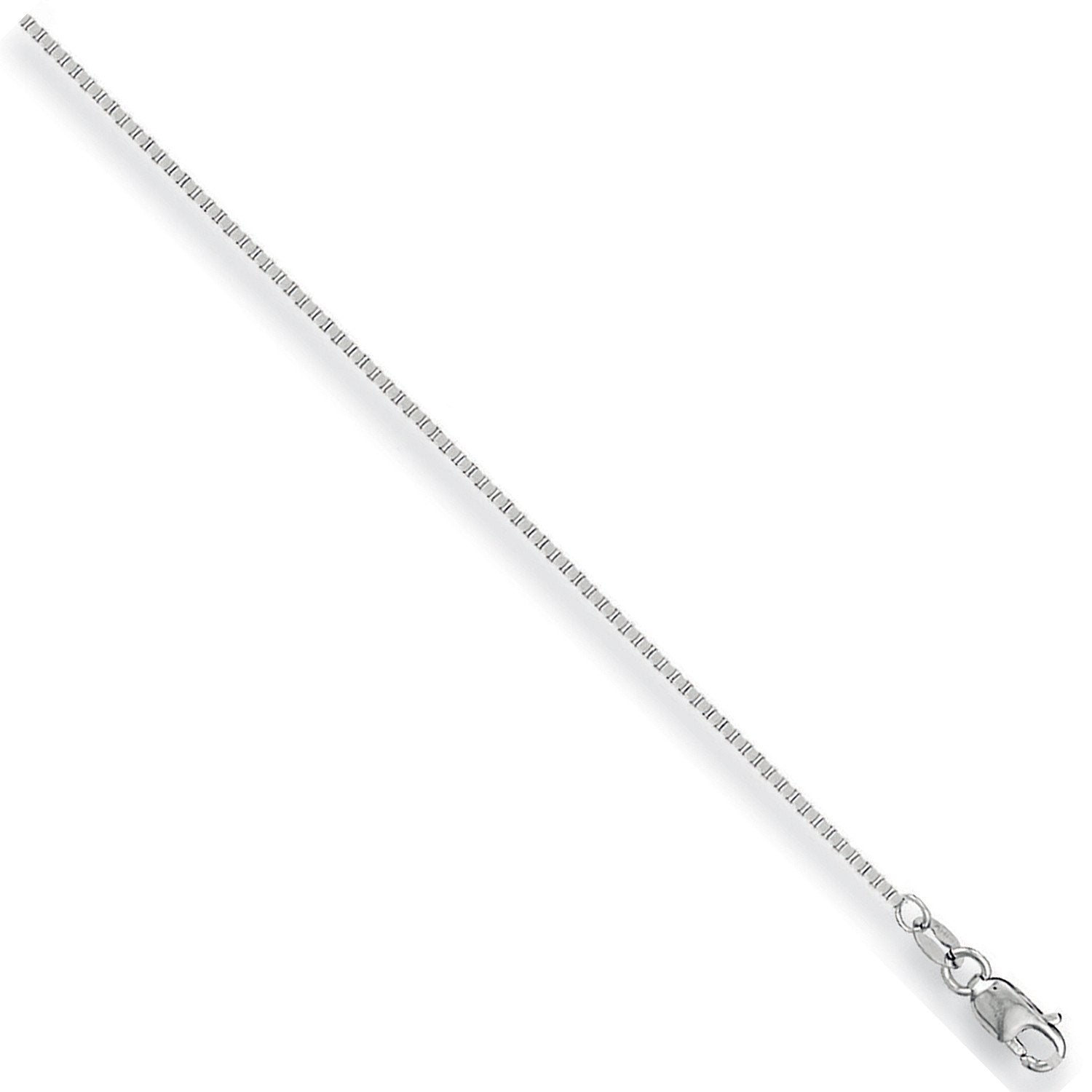 White Gold 0.9mm Box Chain - Fine Necklace - Certified Authentic - Swiss Made - UK Stock – Luxury Jewellery by Imperia