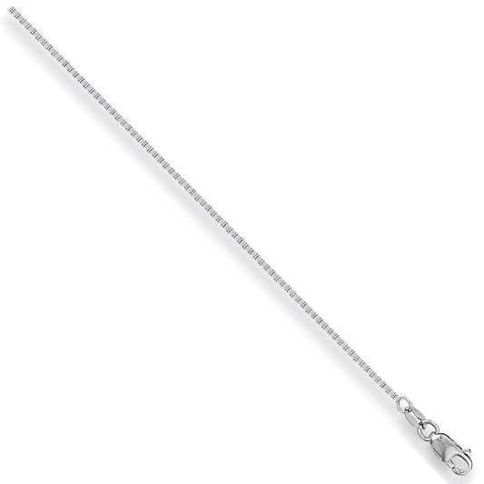 White Gold 0.9mm Box Chain - Fine Necklace - Certified Authentic - Swiss Made - UK Stock – Luxury Jewellery by Imperia