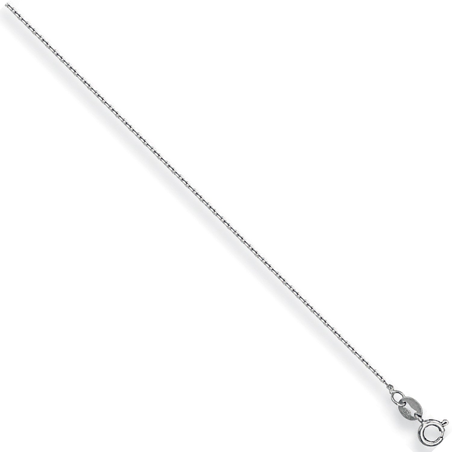 White Gold 0.8mm Diamond Cut Trace Chain
