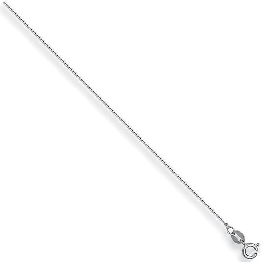 White Gold 0.8mm Diamond Cut Trace Chain