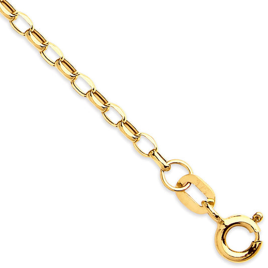 Yellow Gold 2.2mm Hollow Diamond Cut Belcher Chain